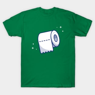 Toilet Tissue Paper Roll Cartoon T-Shirt